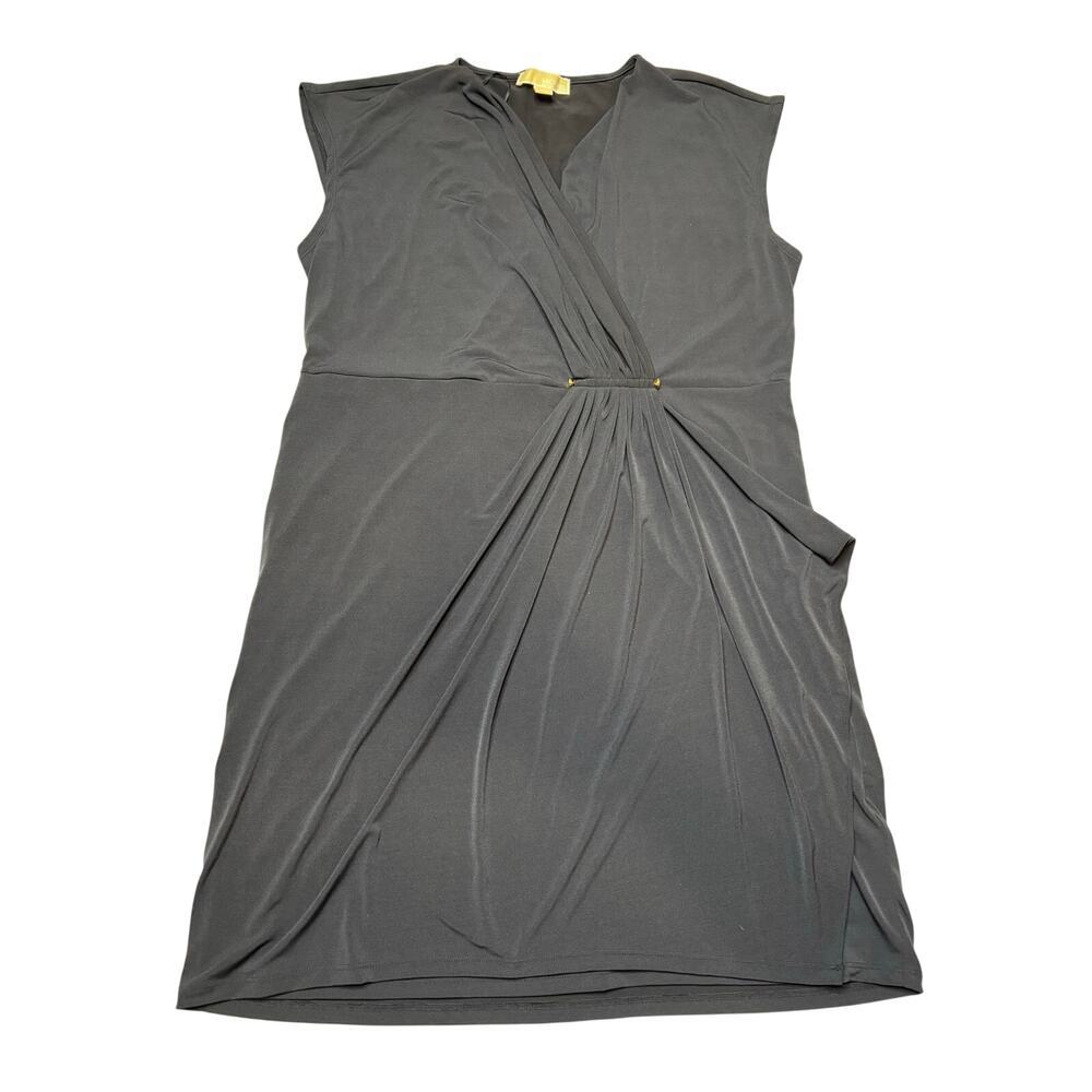Michael Michael Kors Navy Blue Draped Faux Wrap Sheath Dress XL